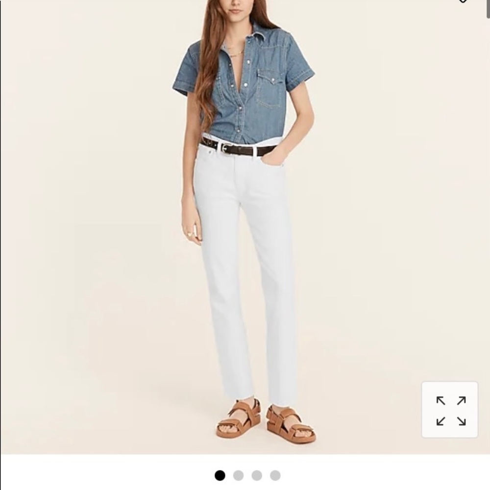 J.Crew 9” Vintage Straight White Denim jeans